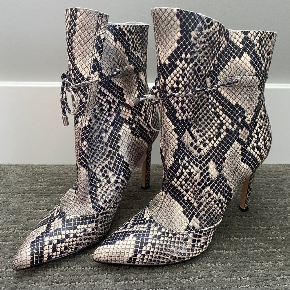 Nine West Snake Skin Heel Booties